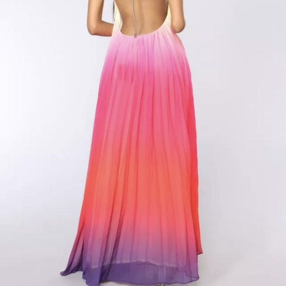 NWT Summer Ombre Sunset Vacation Maxi Dress S: Small-Medium - Picture 4 of 12